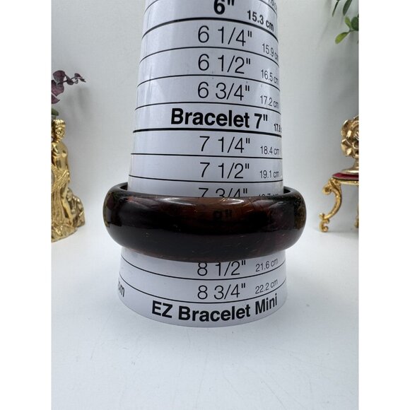 Vintage Lucite Bracelet Bangle Amber and Rootbeer Marble 8.1/4” - Picture 5 of 10